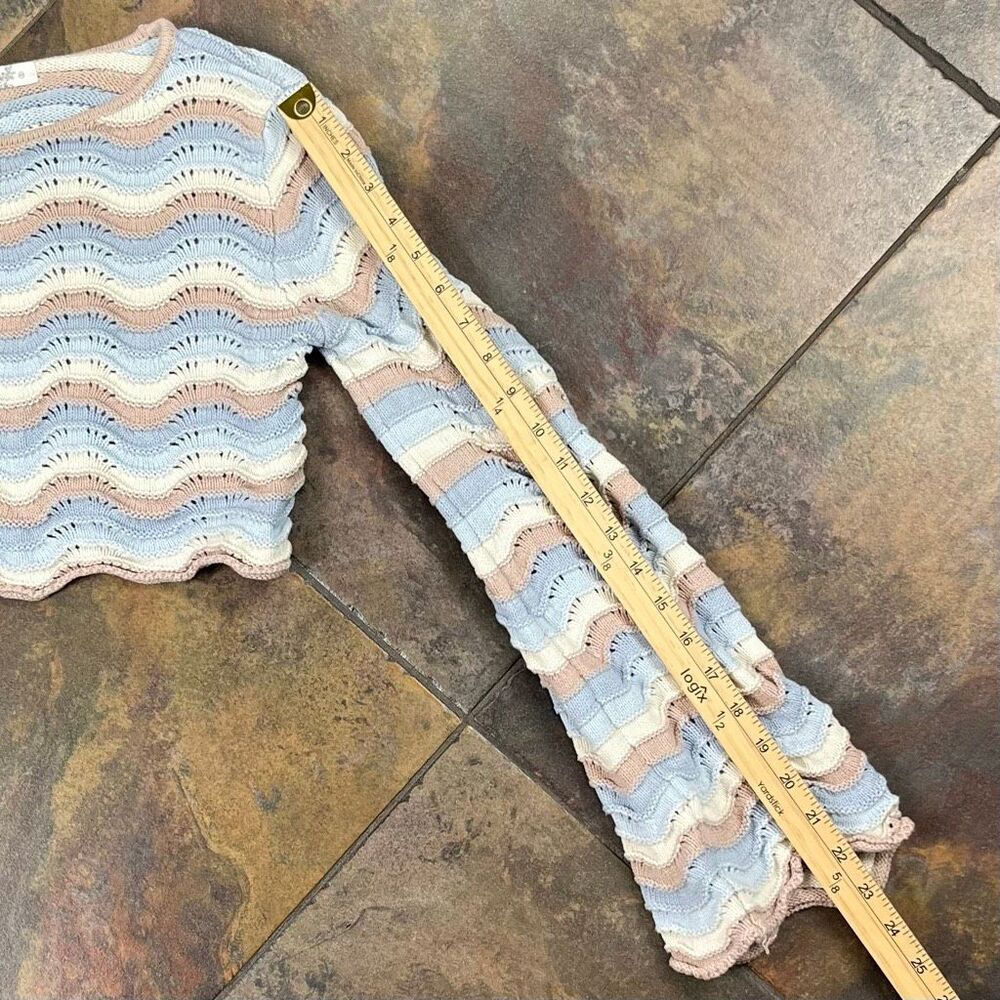 Altar'd State Kelsey Striped Cropped Sweater XS - Picture 6 of 9